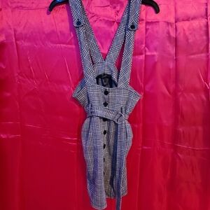 Patterned Overalls Skirt